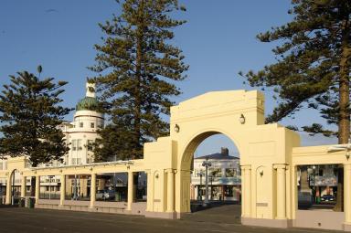 Art Deco Arch way building structure 1930s Napier